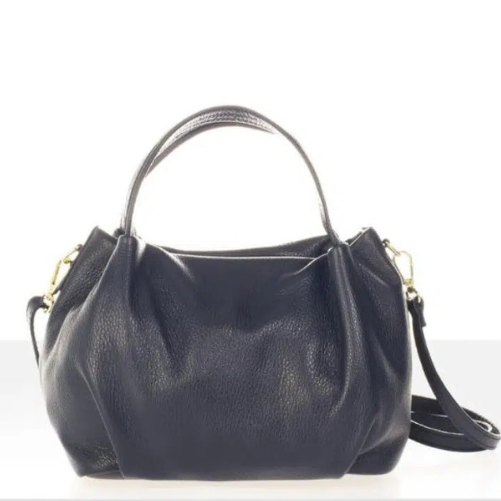 Geanta dama din piele naturala Matis Atelier Talia, Bleumarin, 30 x 18 x 16 cm