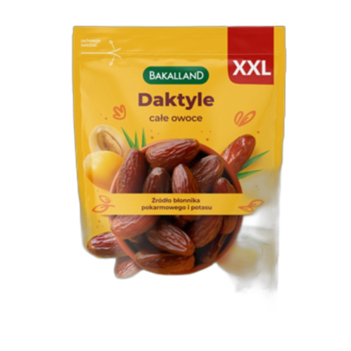 Curmale intregi 400g Bakalland, bogate in fibre, fara grasimi, naturale