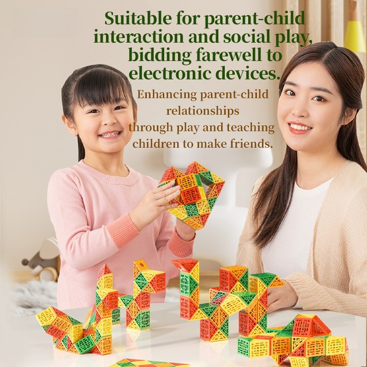 Varázslatos Kígyó Geometriai Kocka, 24 Blokk, Üreges Kialakítás, Többszínű