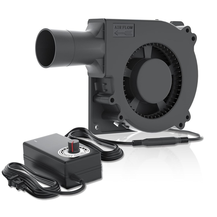 Ventilator Industrial / Suflanta DC 120x120x32mm 12V, Kuvikoo™ Motor Fara Perii, 500-3000 RPM Reglabil, Debit Aer 25-36 CFM, Rulmenti Bile Dublu, 70.000 Ore Durabilitate, Pentru Racire Servere, Echipamente Electrice, Cabine Industriale