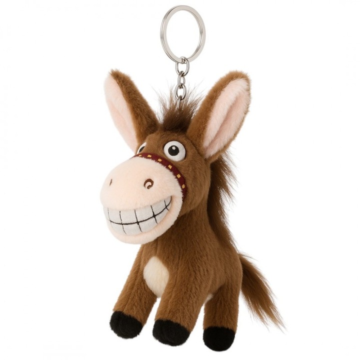 Breloc, coadă de măgar de pluș, maro BRL381BR