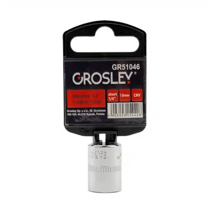 Cheie tubulară GROSLEY 1/4" 6 laturi, în blister - 7