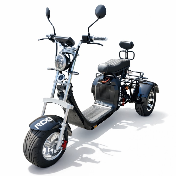 Scuter electric RDB CC09, 2000W, 25 km/h, Negru, 3 roti