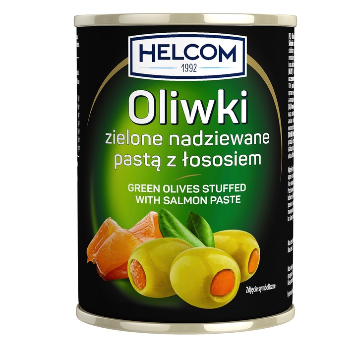 Masline verzi umplute cu somon in conserva, Helcom, 300ml