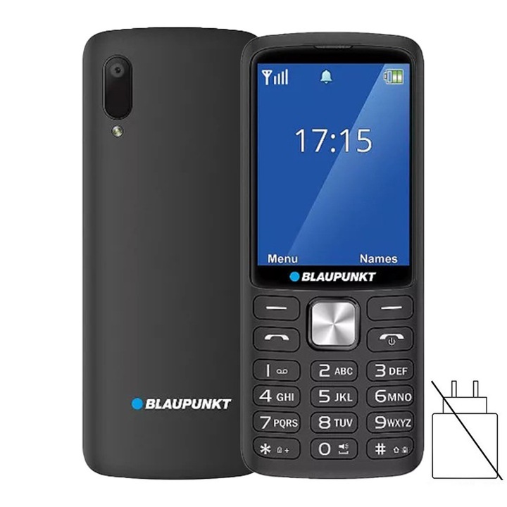 Мобилен телефон Blaupunkt V25 4G, двоен SIM, черен, отключен, унгарско меню