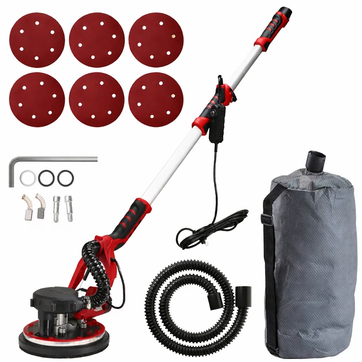 Masina de slefuit cu brat telescopic reglabil Thomas, 1350W, 1300-2800 rotatii/min, 6 discuri, 225 mm, set complet