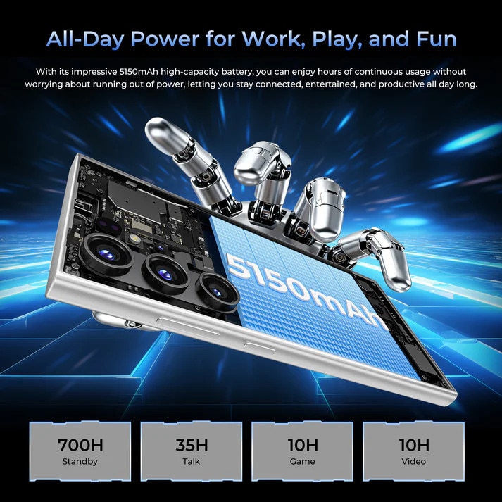 Telefon mobil Oukitel C61 GT, 6.88", 128GB/4GB, 5150mAh, Negru