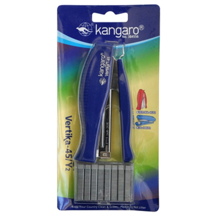 Капсатор KANGARO Vertika-45, 30 листа, 1000 капси, син, комплект с безплатни капси