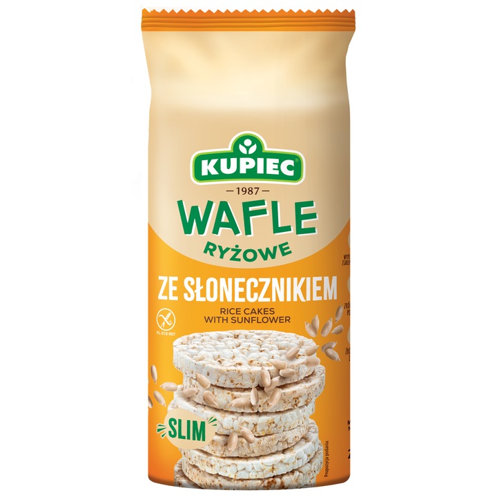 Rondele din orez cu seminte de floarea-soarelui, 90 g, 18 bucati