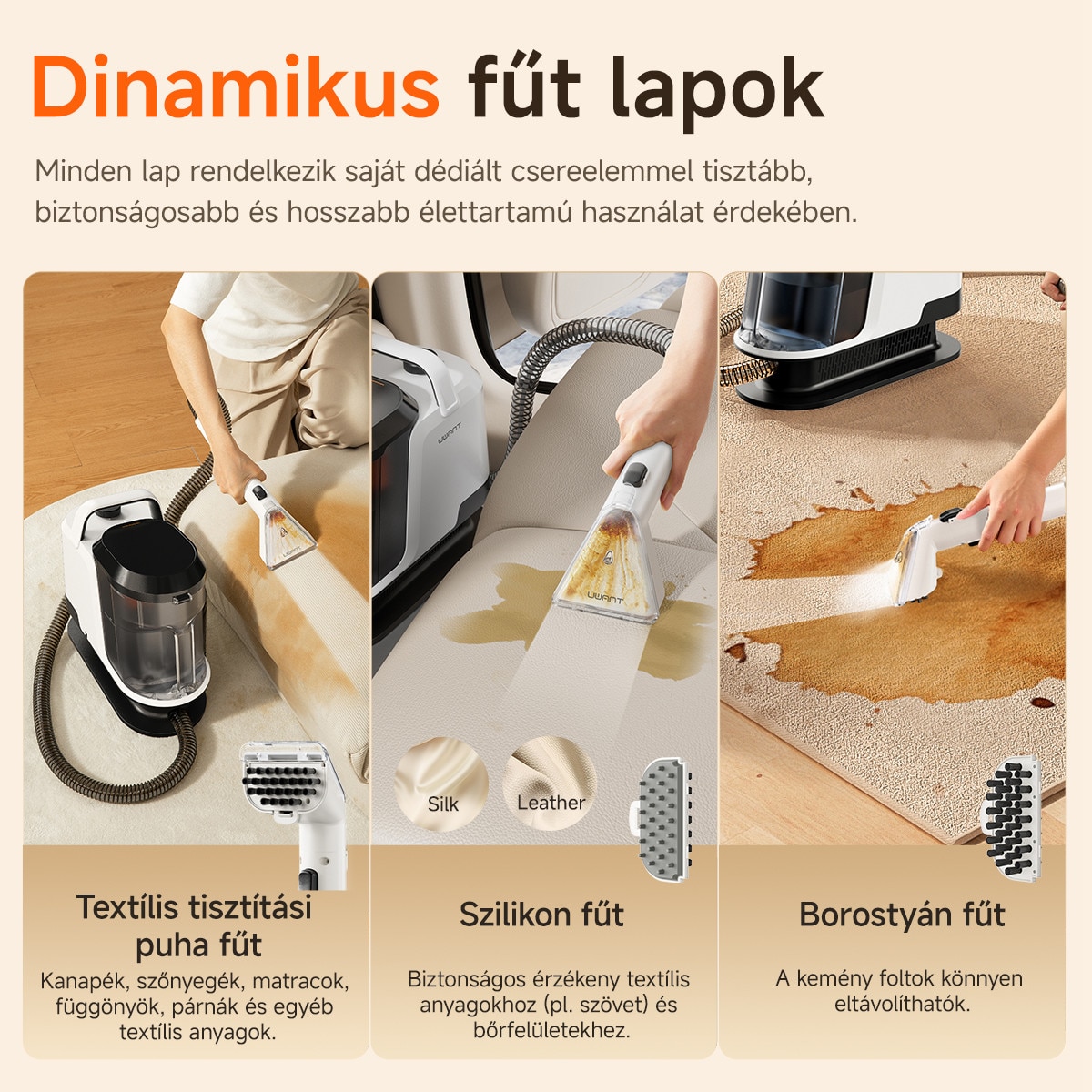Aspirator cu Spalare Uwant Y100, 600W, 18Kpa, 2 Rezervoare de 1,2L, Auto-curatare, Alb