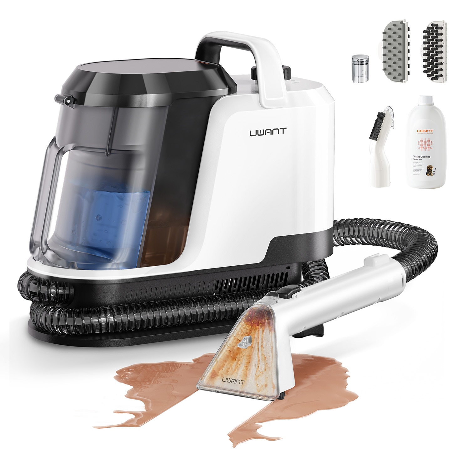 Aspirator cu Spalare Uwant Y100, 600W, 18Kpa, 2 Rezervoare de 1,2L, Auto-curatare, Alb