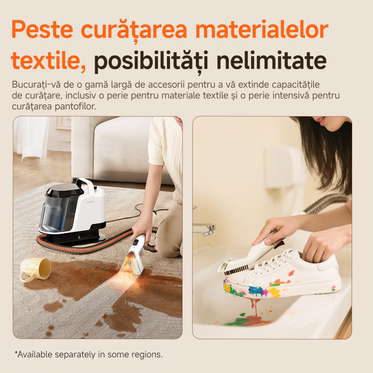 Aspirator cu Spalare Uwant Y100, 600W, 18Kpa, 2 Rezervoare de 1,2L, Auto-curatare, Alb