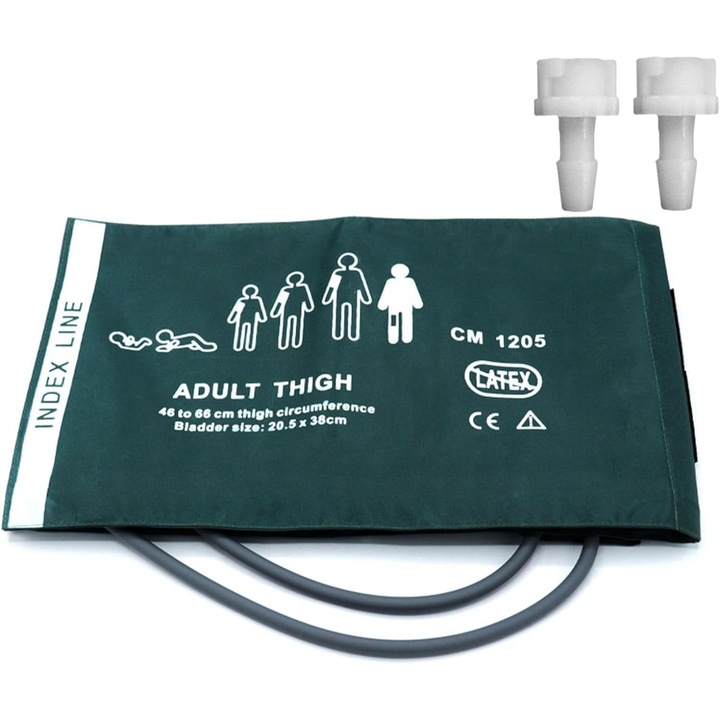 Manseta tensiune pentru coapsa adult, 46–66 cm, NIBP BP18, dubla tubulatura, reutilizabila, material fara latex, compatibila echipamente medicale