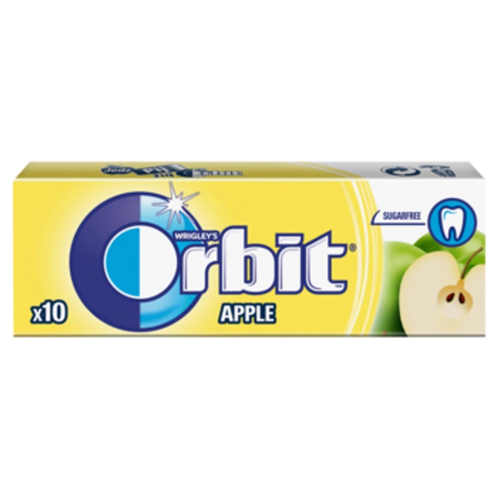 Guma de mestecat Orbit, aroma de mere, set 10 drajeuri, 14g