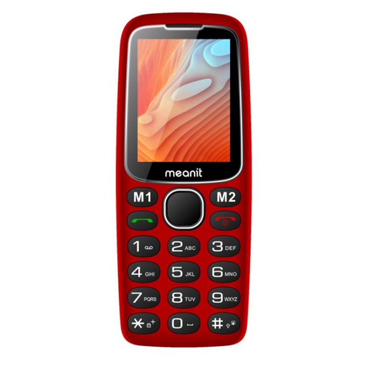 Meanit Sen10 Dual-SIM GSM telefon, 2 "4" TFT színes kijelzővel és kamerával, piros