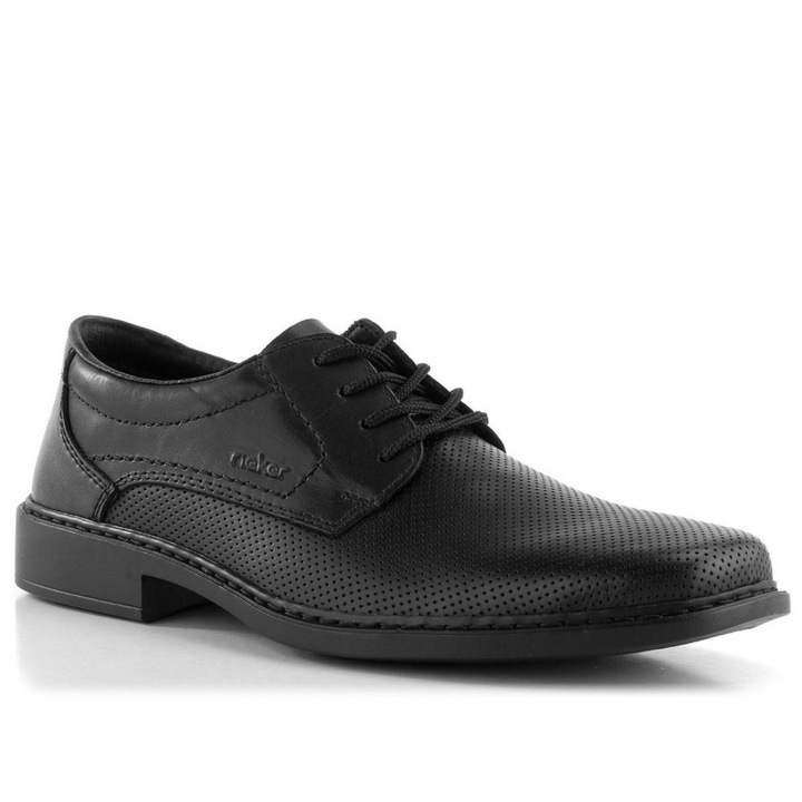 Rieker Rieker férfi bőr félcipő fekete extra széles lábra B0804-00