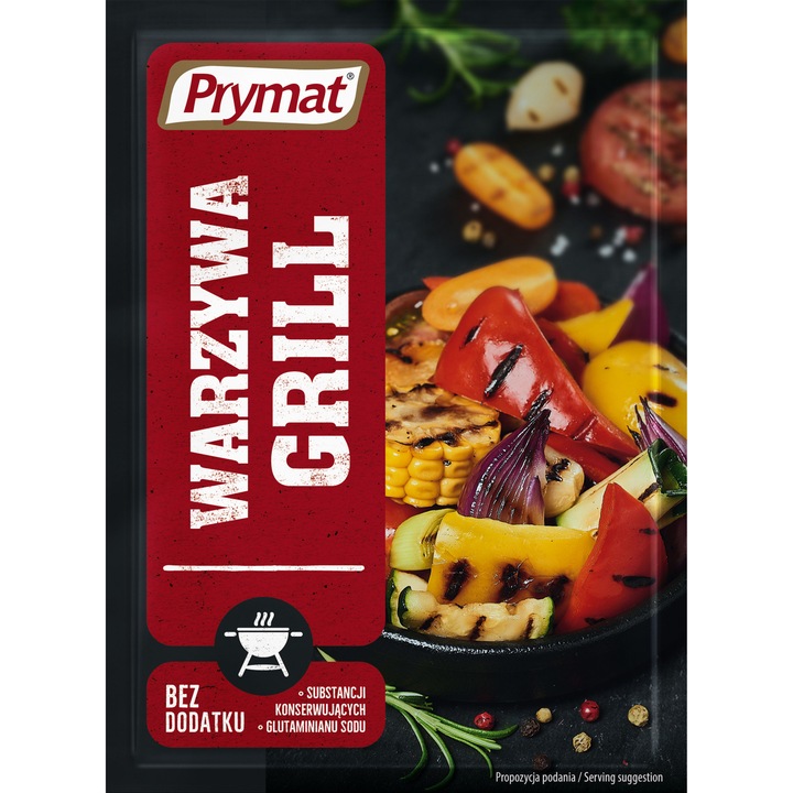 Condiment pentru legume la gratar, Prymat, 30g, mix de ierburi, legume uscate, fara gluten