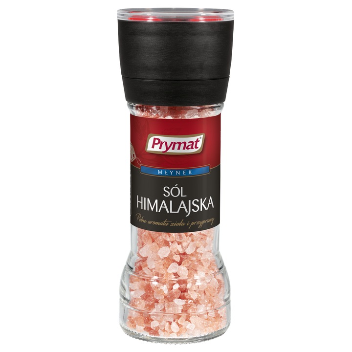 Sare himalayana Prymat in mojar, 110g, roz, grunjoasa