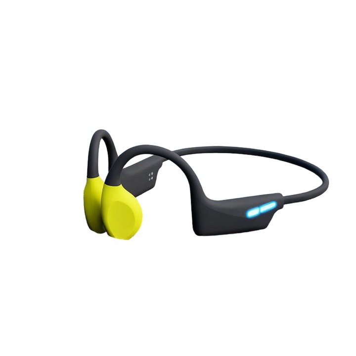 VeniSymlis® Casti sport cu conductie osoasa H50, IP68 impermeabile pentru inot, memorie 32GB, Bluetooth 6.0, autonomie 8h, incarcare magnetica, lumina de respiratie pentru alergare nocturna, reducere zgomot ENC, 26g, pentru alergare, ciclism, negru