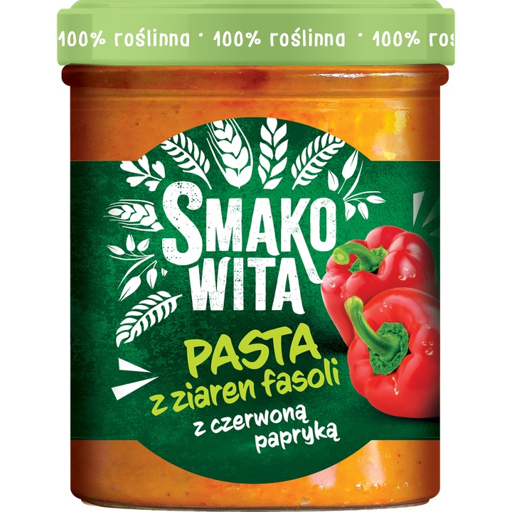 Pasta din fasole cu ardei rosu, 180g, Smakowita