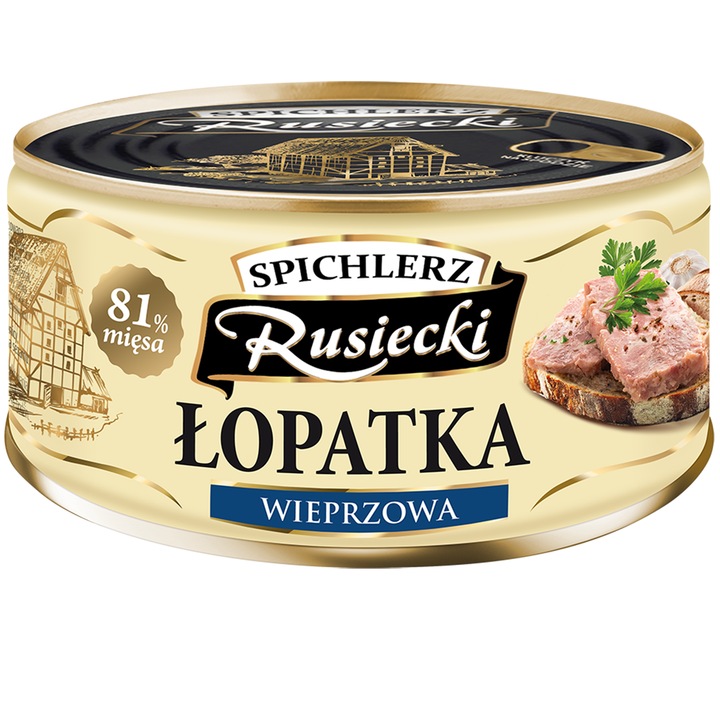Spata de porc Spichlerz Rusiecki 300g, 81% carne, conserva metalica