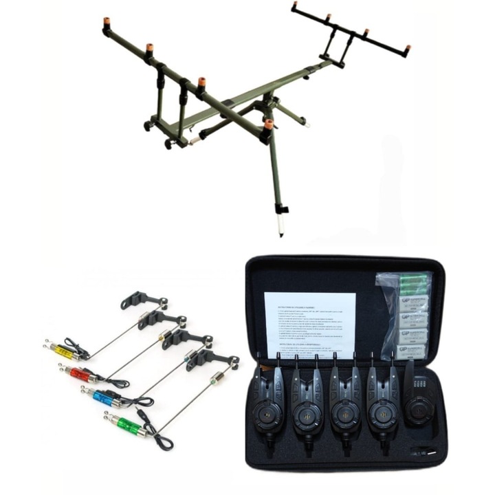 Rod Pod ( Tri Pod ), 4 Posturi, Rotire 360 grade + Set 4 Senzori Cu Statie, Raza Actiune 200 metri + 4 Swingere ( Contra greutati )