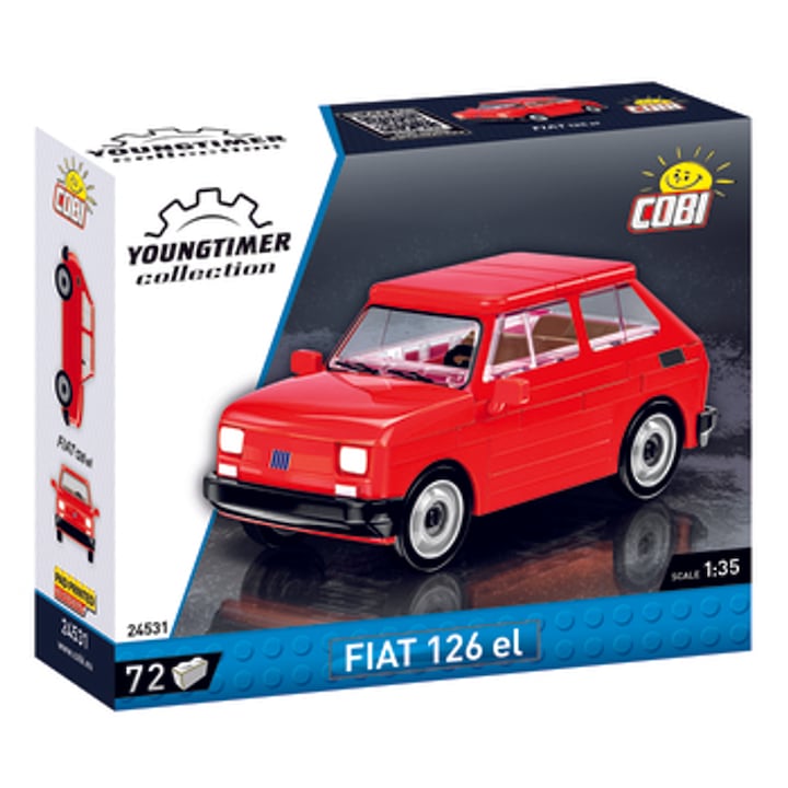 Set de constructie Fiat 126 el, 72 klocki, multicolor, 1:35