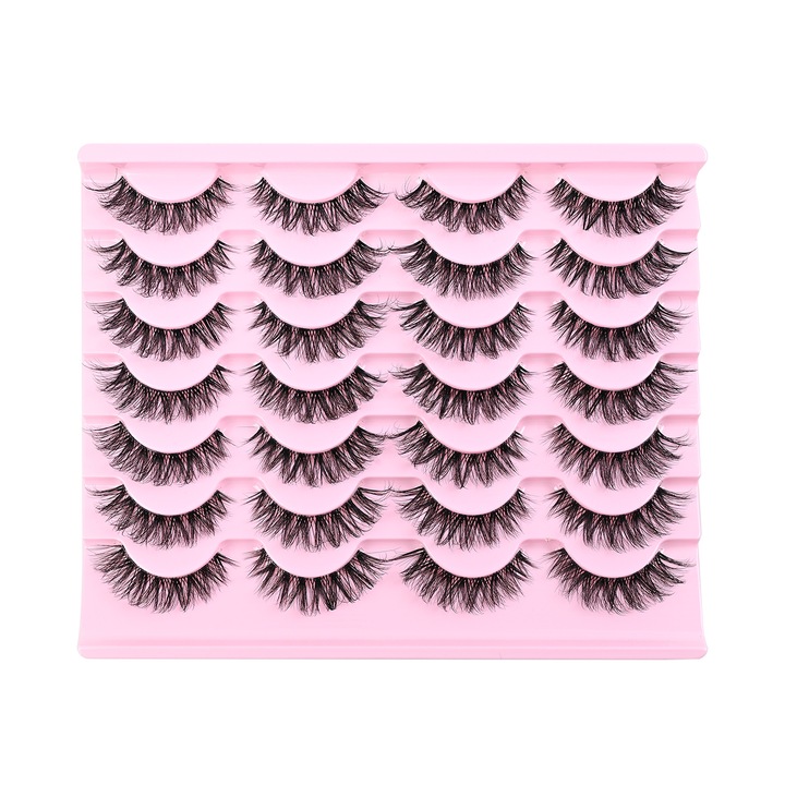 Gene artificiale Green Leaf, set 14 perechi, naturale, volumizatoare, cu bandă, 8-15 mm