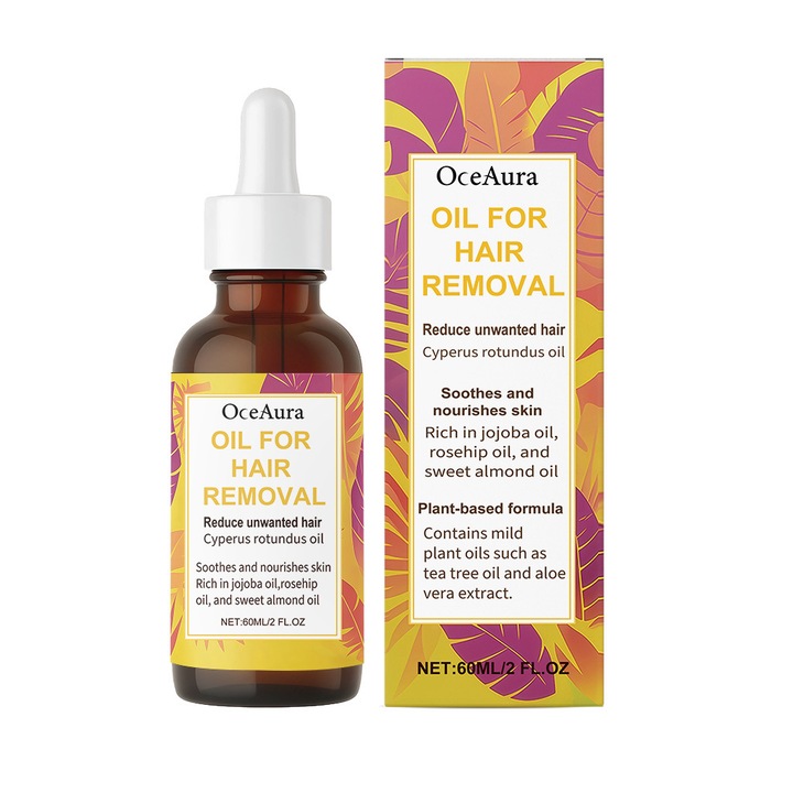 Cyperus rotundus szőrtelenítő olaj, OceAura 60ml, hidratálja és ápolja a testbőrt