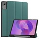 Gigapack husă tabletă, tip stand, aspect piele, flip activ, deschidere laterală, trifold, suport de birou, suport pentru stylus, verde închis, compatibil cu: Lenovo Idea Tab Plus, TB361FU
