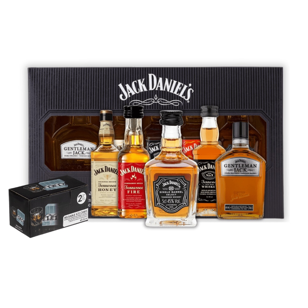 Set cadou Jack Daniel's miniaturi whisky Tennessee 5x50ml si 2