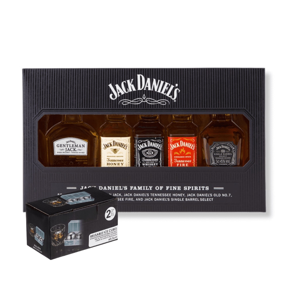 Set cadou Jack Daniel's miniaturi whisky Tennessee 5x50ml si 2