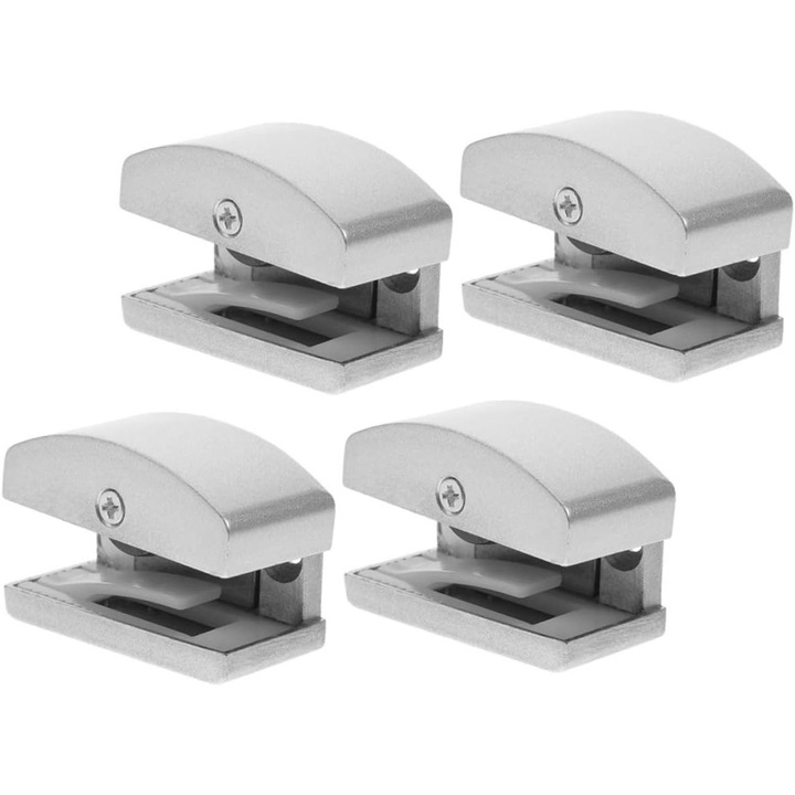 Set limitator anti-balansare pentru usa de dus, format din 4 piese, YDCY™, sina reglabila pentru usa de dus din sticla, suport inferior, piese de schimb pentru usi glisante de baie, dispozitive anti-balansare pentru usi de sticla