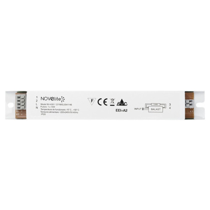 Droser electronic Novelite 1x18W pentru tuburi fluorescente