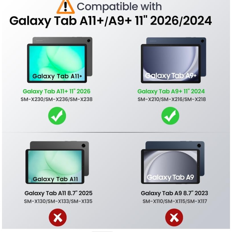 Husa pentru Samsung Galaxy Tab A11+ Plus/A9+ 11 Inch (2025), Husa Protective Subtire din Piele PU cu Functie de Stand si Auto Sleep/Wake, roz pal