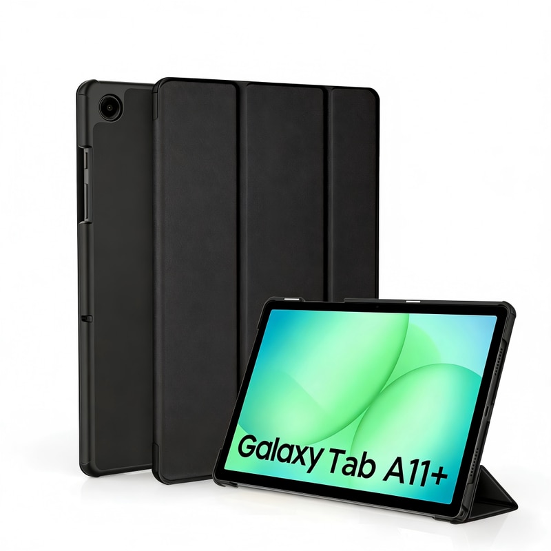 Husa pentru Samsung Galaxy Tab A11+ Plus/A9+ 11 Inch (2025), Husa Protective Subtire din Piele PU cu Functie de Stand si Auto Sleep/Wake, Negru