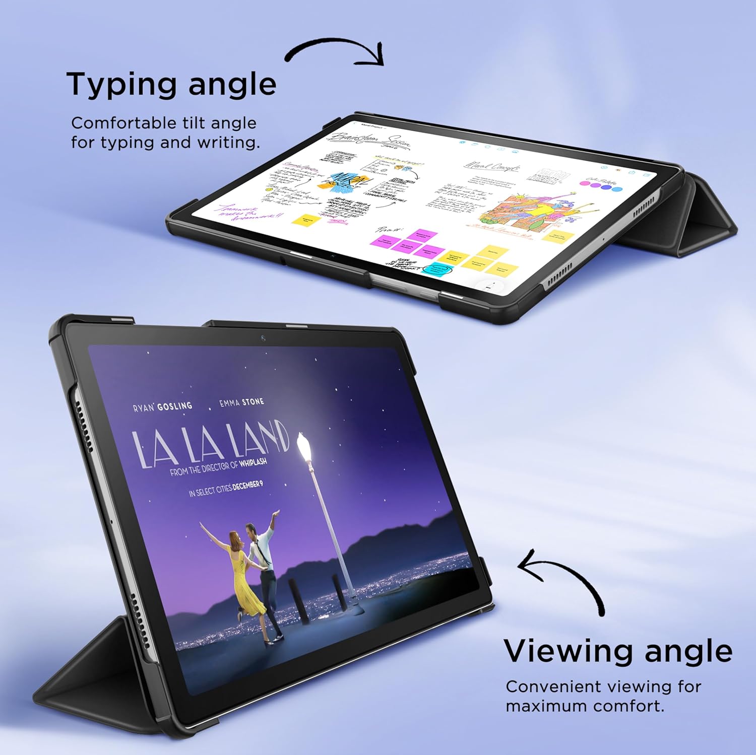 Husa pentru Samsung Galaxy Tab A11+ Plus/A9+ 11 Inch (2025), Husa Protective Subtire din Piele PU cu Functie de Stand si Auto Sleep/Wake, Negru