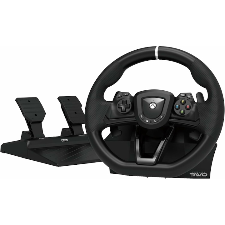 Volan gaming Hori Wireless Racing Wheel Overdrive, wireless, negru, set cu pedale, pentru Xbox Series X, S, Xbox One, PC