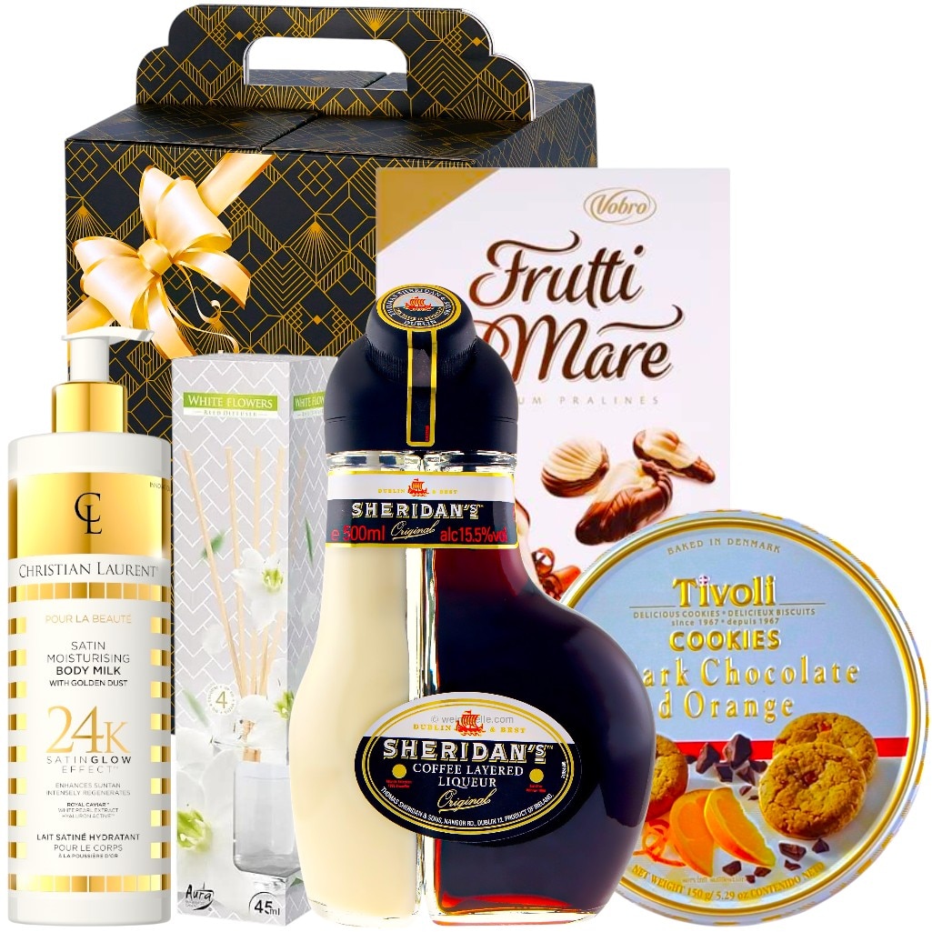 SO-D Maxidor Milk & Lotion 2点セット Set Cadou Premium pentru Femei cu Sheridan's Lichior, Praline Fine