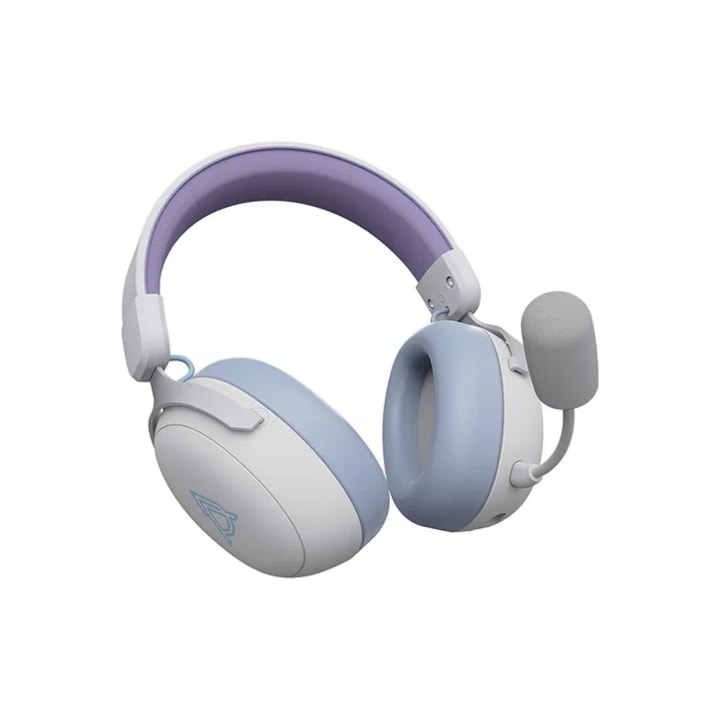 Ajazz безжични геймърски слушалки Wireless Gaming Headphones - AHM08 MAX Purple, White, Blue - Bluetooth, 2.4G AJ-AHM08MAX-PWB