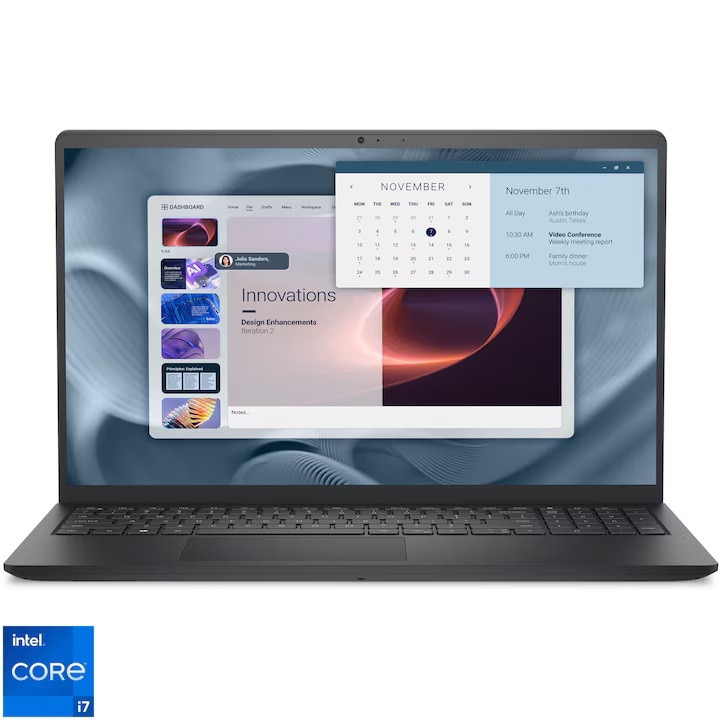 Laptop Dell Pro Essential PV15250, Intel Core i7-1355U pana la 5.0 GHz, 15.6" Full HD 120Hz, 64GB DDR5, 1TB SSD, Intel UHD Graphics, Windows 11 Pro, negru