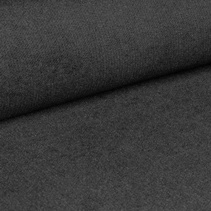 Material tapiterie rezistent la tigari, Stofa tapiterie canapele, Velur, Material plusat Kronos, Gri inchis, 100 x 145 cm, 1 metru liniar, Tusi Leather