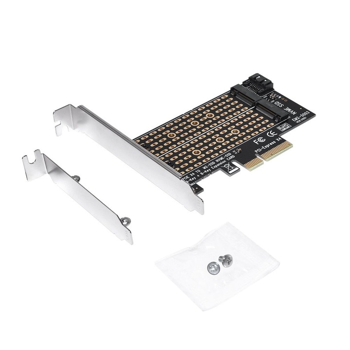 Adaptor M2 SSD Makki NVMe+SATA (M-key+B-key) la PCI Express 3.0 4x - MAKKI-M2-PCIE-2X