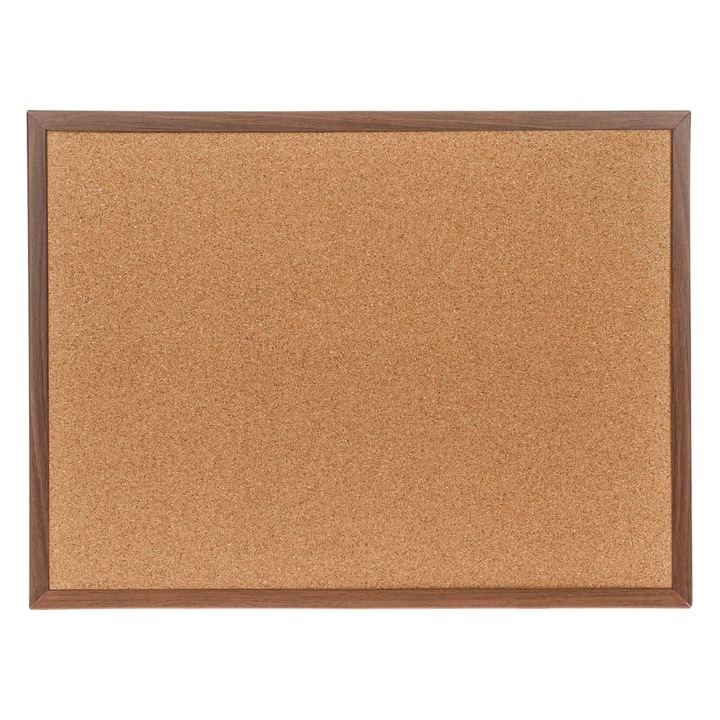 Panou de Pluta cu cadru de lemn, 30x45cm, multicolor, set cu 10 pioneze