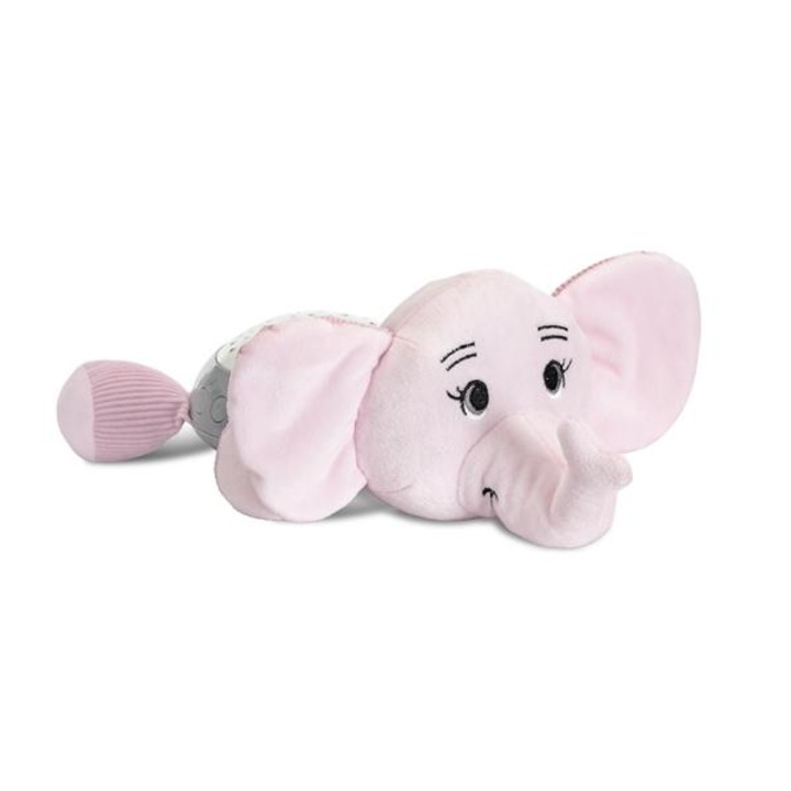 Lampa de veghe pentru bebelusi, Lorelli, cu proiectie cer instelat si melodii, Pink Elephant
