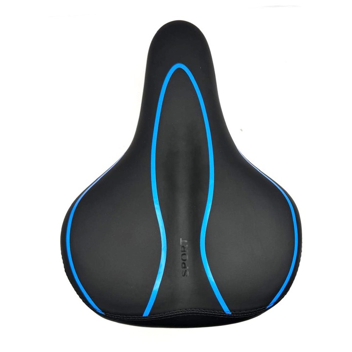 Scaun bicicletă Sedona, MS 154, negru/albastru, 260x240mm, sintetic
