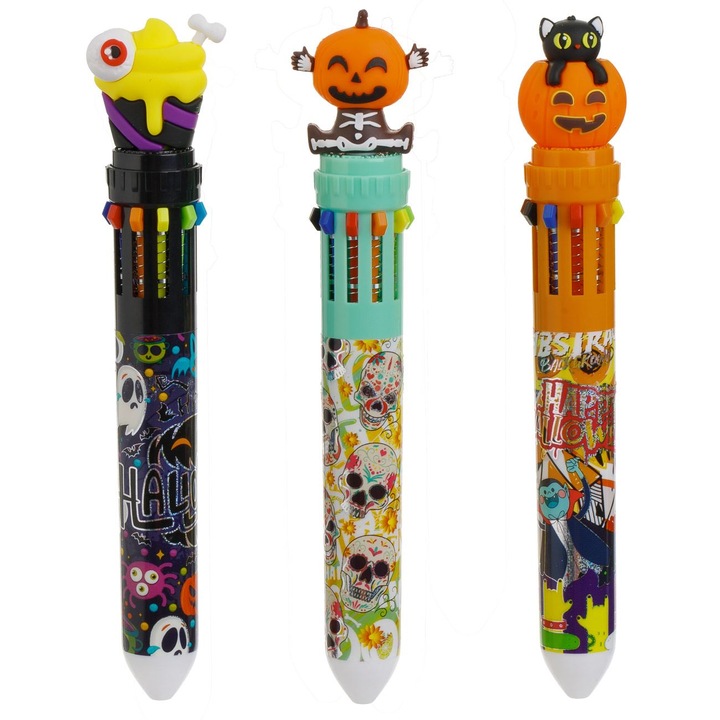 Pix cu 10 mine colorate, set cu figurine de Halloween, multicolor