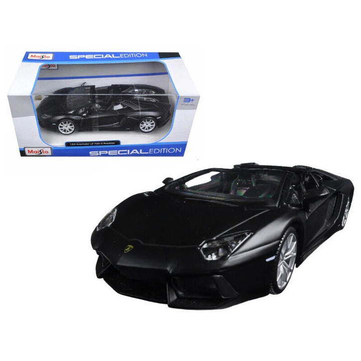 Lamborghini Aventador LP 700-4 Roadster 1:24, matt fekete, fém autómodell