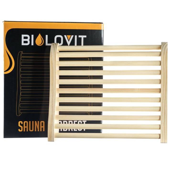 Tetieră pentru sauna Bilovit, lemn de pin, ergonomic, 38, 5x38x10cm, 1 bucată