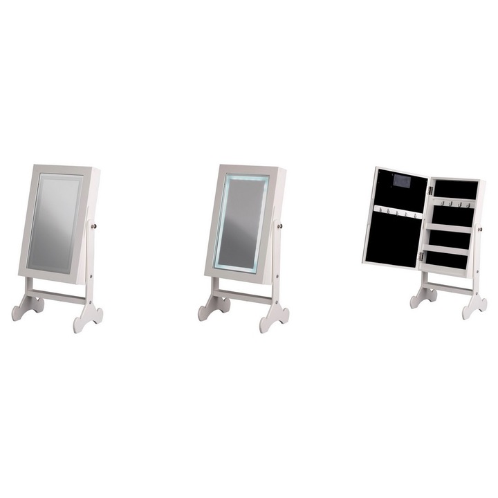 Oglinda masa, cu LED, 30 x 20 x 56 cm